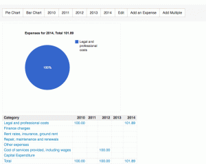 Expenses screen - free landlord software